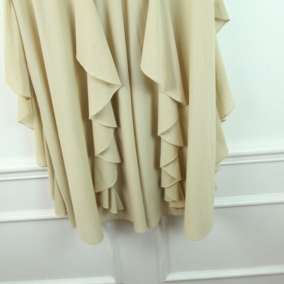 Vintage Size 14 Dress 70s Boho Feminine Romantic Ruffle Ethereal Neutral Fairy - Picture 8 of 16